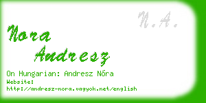 nora andresz business card